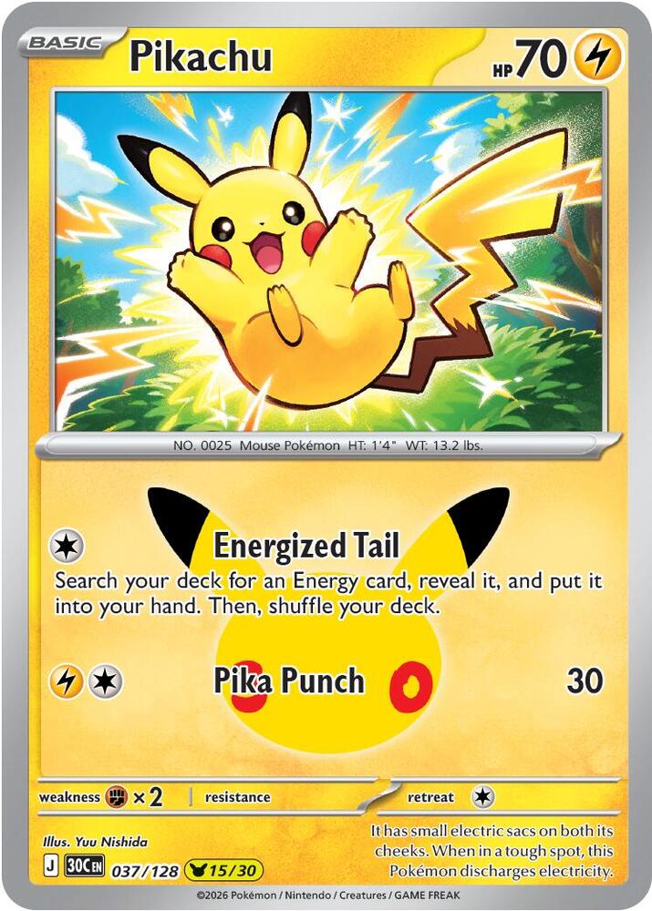 Pikachu (037/128) Pikachu Rare (30C)