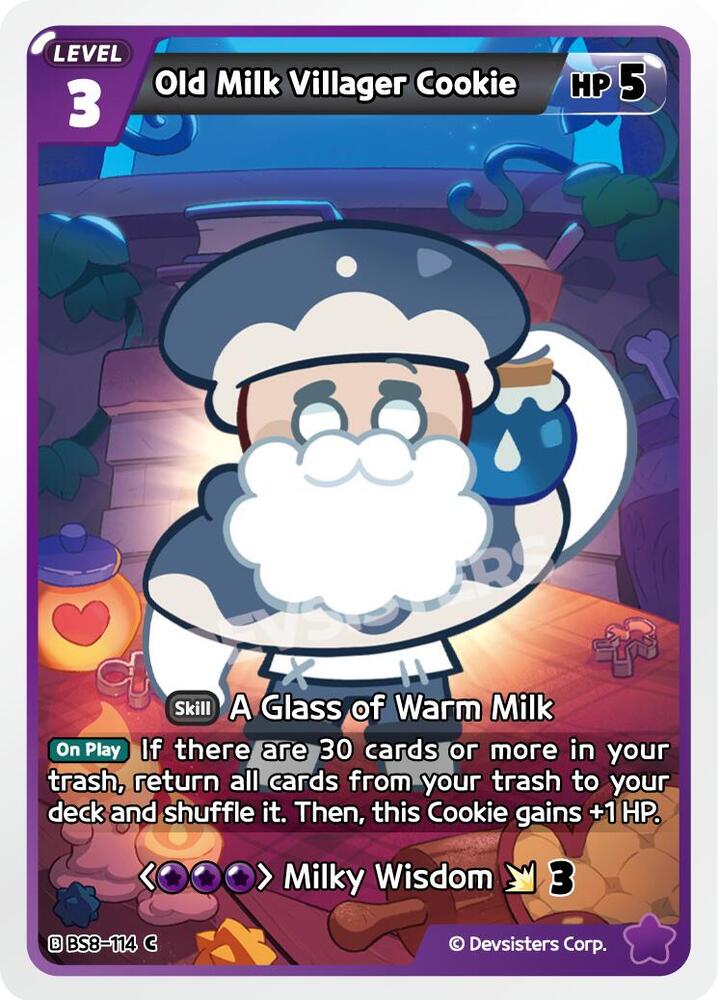 Old Milk Villager Cookie (BS8-114) Common (BS8-BS9)