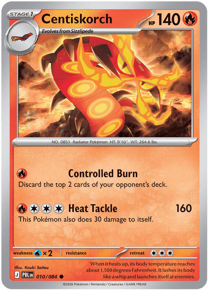 Centiskorch (010/084) Common (PBL) (Reverse Holofoil)