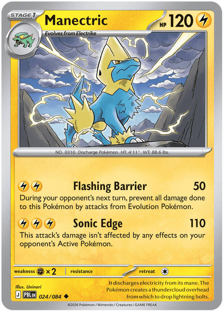 Manectric (024/084) Uncommon (PBL) (Reverse Holofoil)