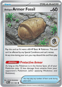 Catalog image | Antique Armor Fossil - 072/084 - ME05: Pitch Black | ME05: Pitch Black | 072/084