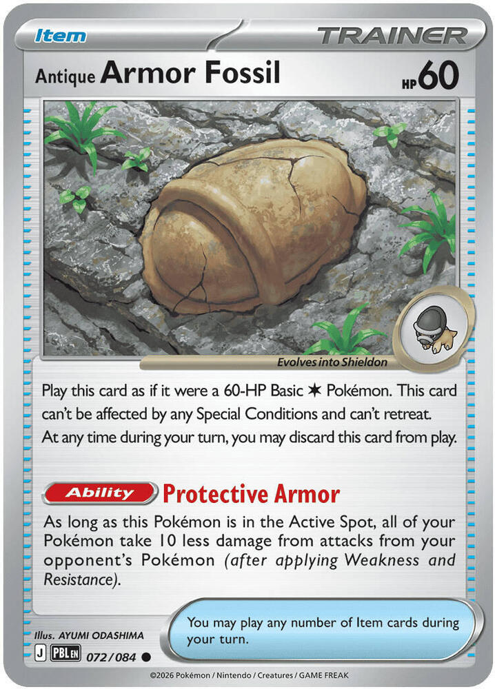 Antique Armor Fossil (072/084) Common (PBL)