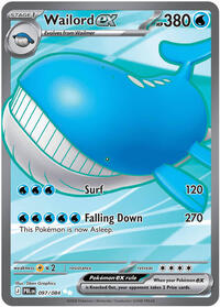 Catalog image | Wailord ex - 097/084 - ME05: Pitch Black | ME05: Pitch Black | 097/084