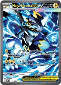 Catalog image | Mega Zeraora ex - 114/084 - ME05: Pitch Black | ME05: Pitch Black | 114/084