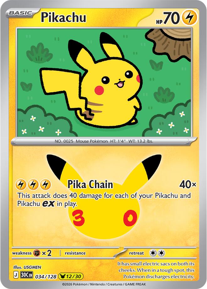 Pikachu (034/128) (30C)
