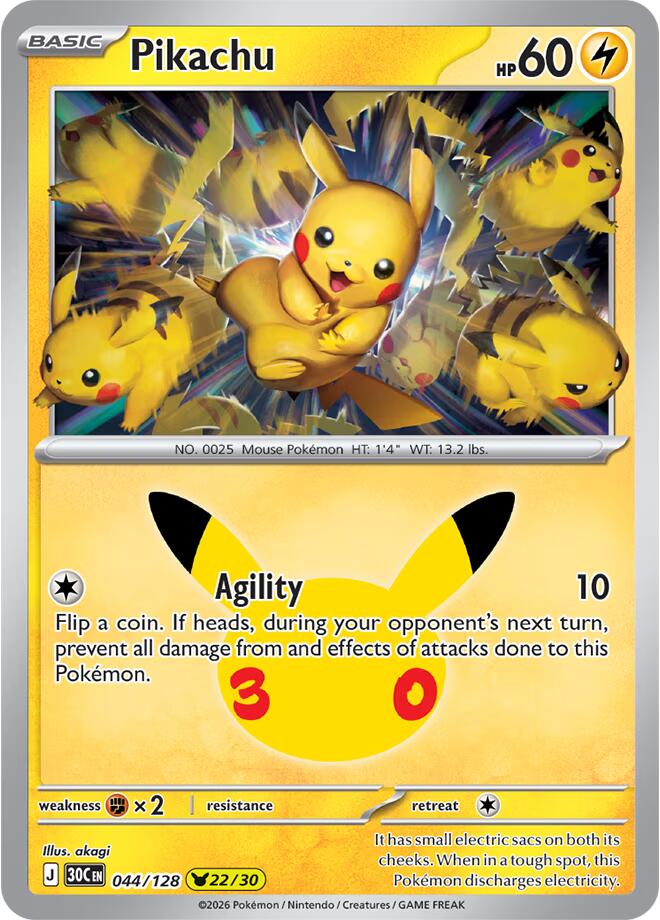Pikachu (044/128) (30C)