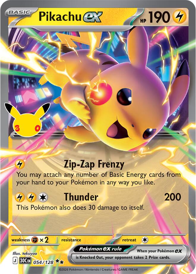 Pikachu ex (054/128) (30C)