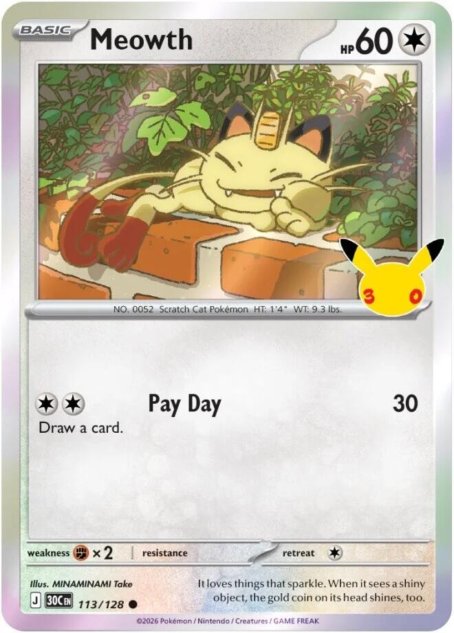 Meowth (113/128) Common (30C)
