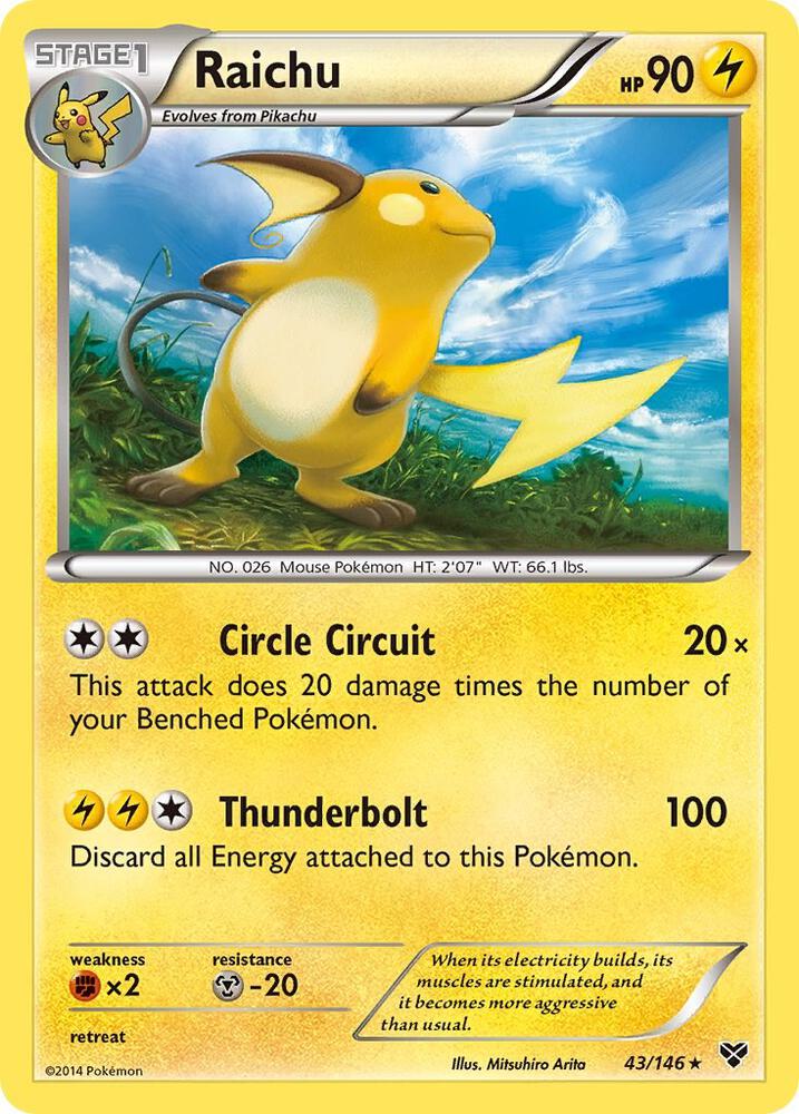 Raichu (43/146) Holo Rare (XY) (Reverse Holofoil)