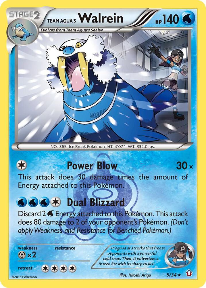 Team Aqua's Walrein (5/34) (DCR) (Reverse Holofoil)