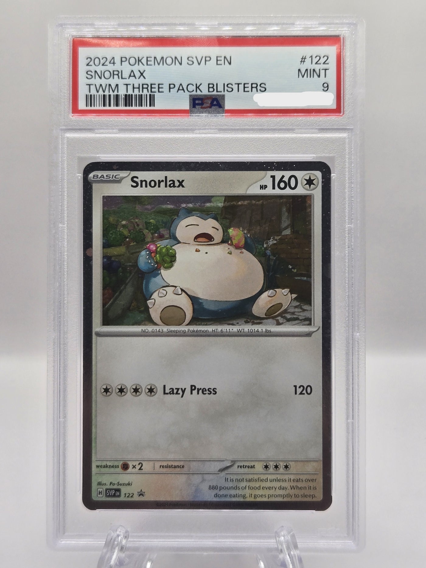Snorlax [Cosmos Holo] #122 PSA 9