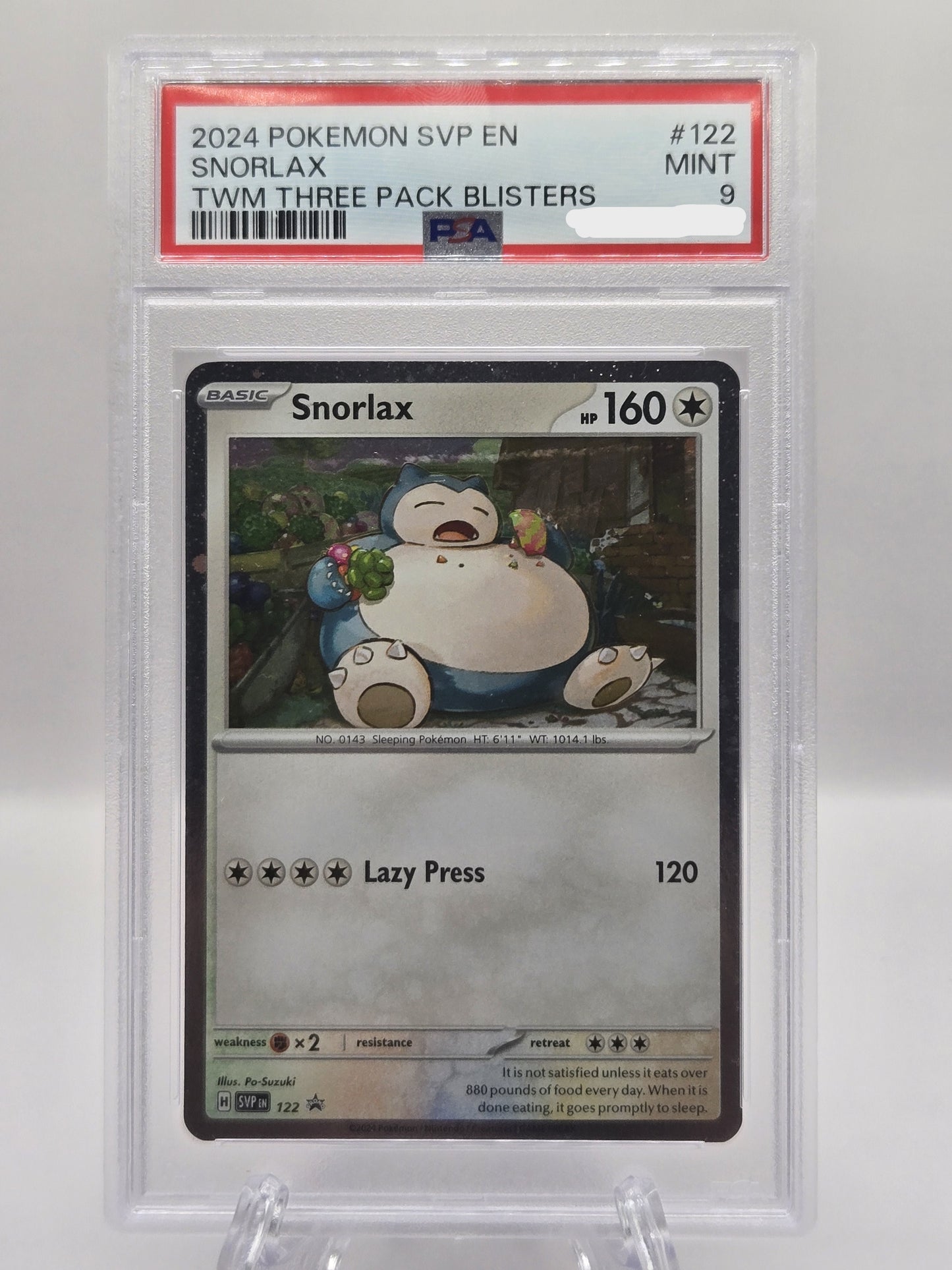 Snorlax [Cosmos Holo] #122 PSA 9