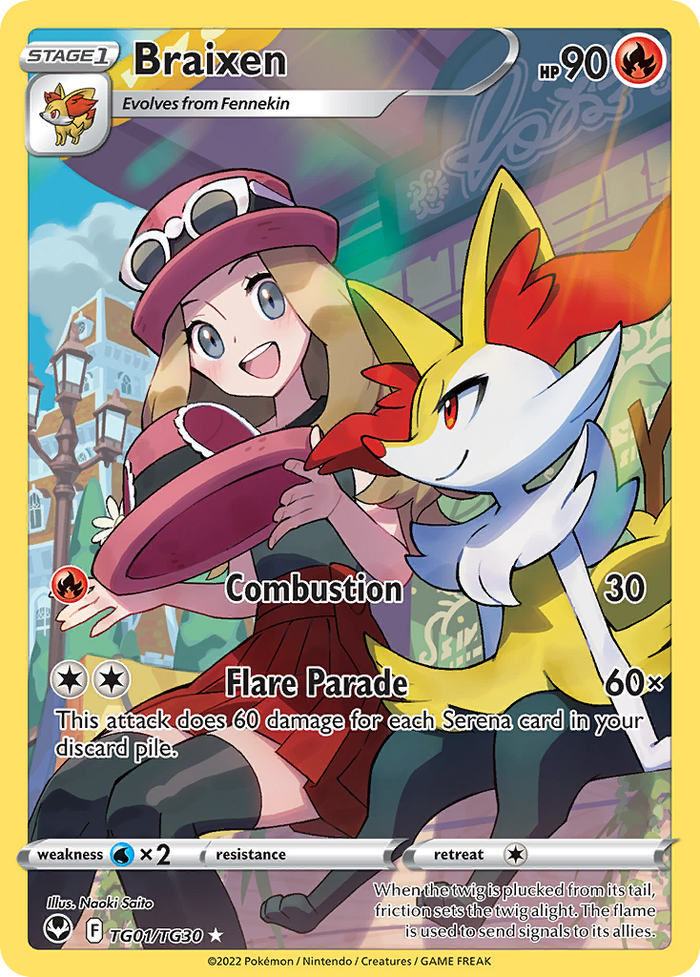 Braixen - TG01/30 - Silver Tempest Trainer Gallery