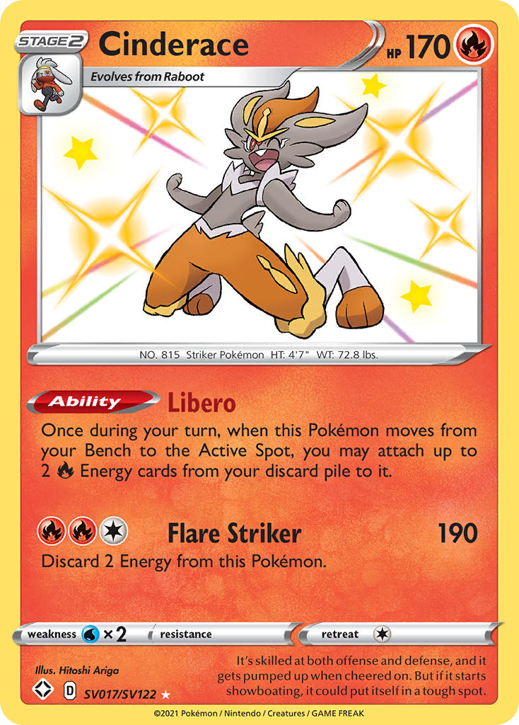 Cinderace - SV017/122 - Shining Fates Shiny Vault