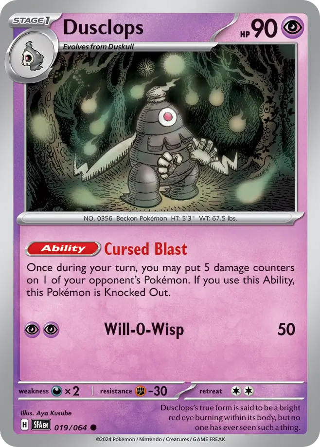 Dusclops - 019/64 - Shrouded Fable - [Reverse Holo]