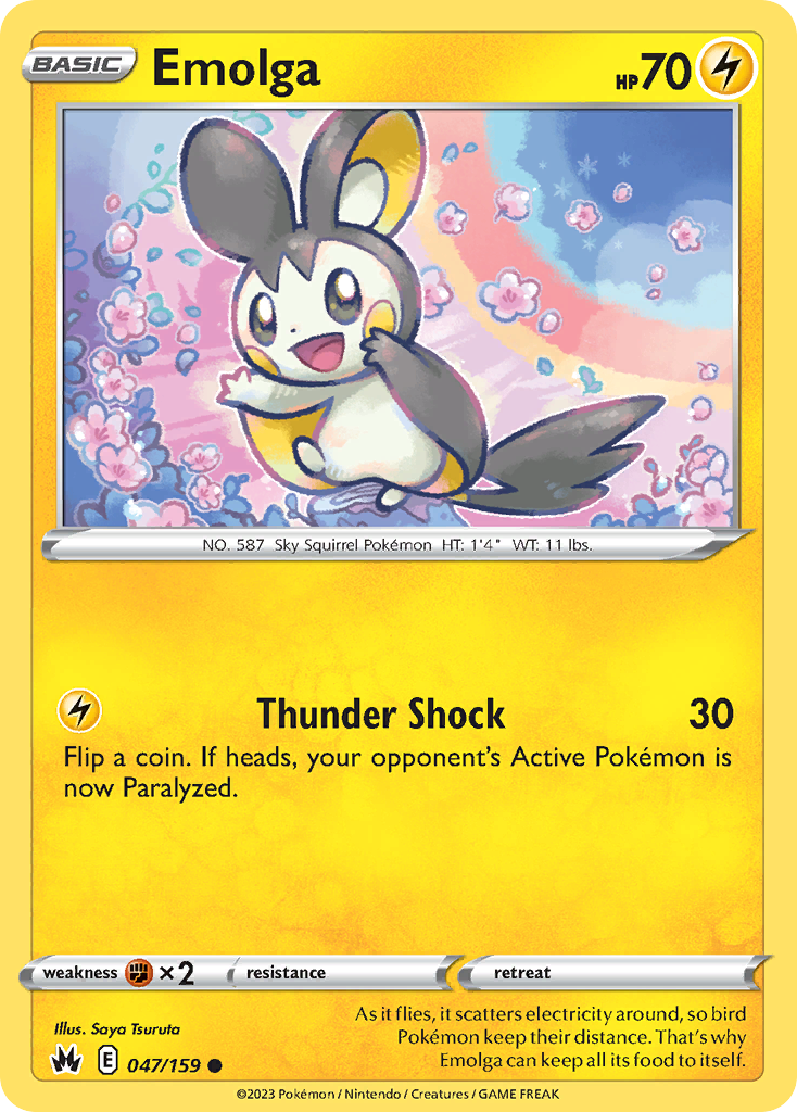 Emolga - 047/159 - Crown Zenith - [Reverse Holo]