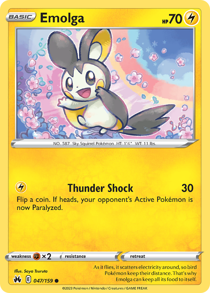 Emolga - 047/159 - Crown Zenith - [Reverse Holo]