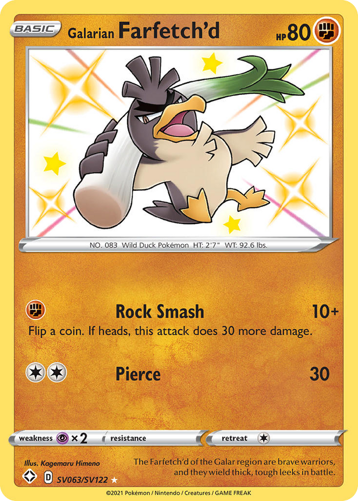 Galarian Farfetch'd - SV063/122 - Shining Fates Shiny Vault