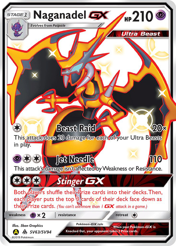 Naganadel-GX - SV63/94 - Hidden Fates Shiny Vault