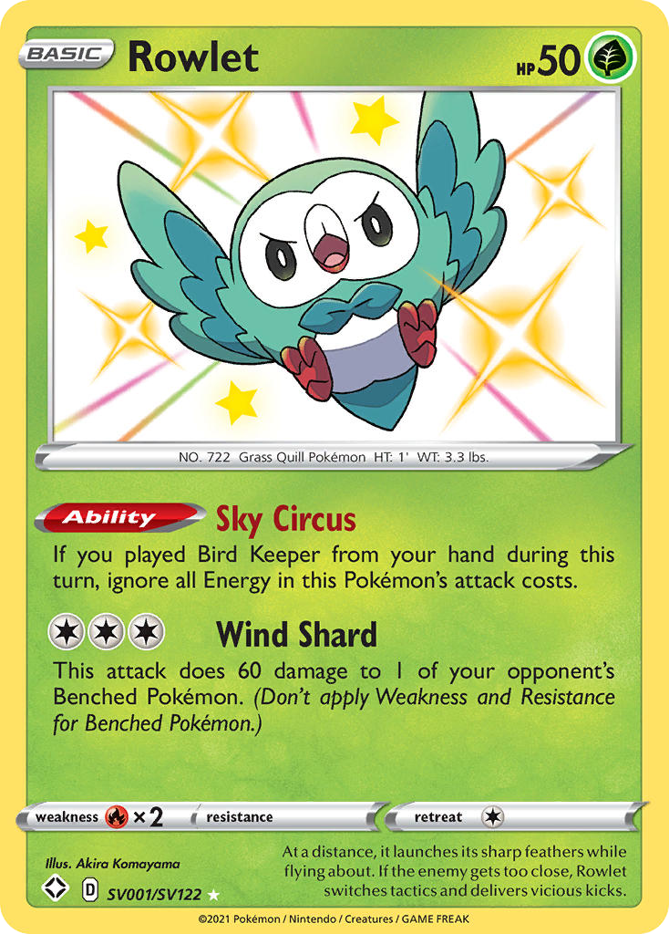 Rowlet - SV001/122 - Shining Fates Shiny Vault
