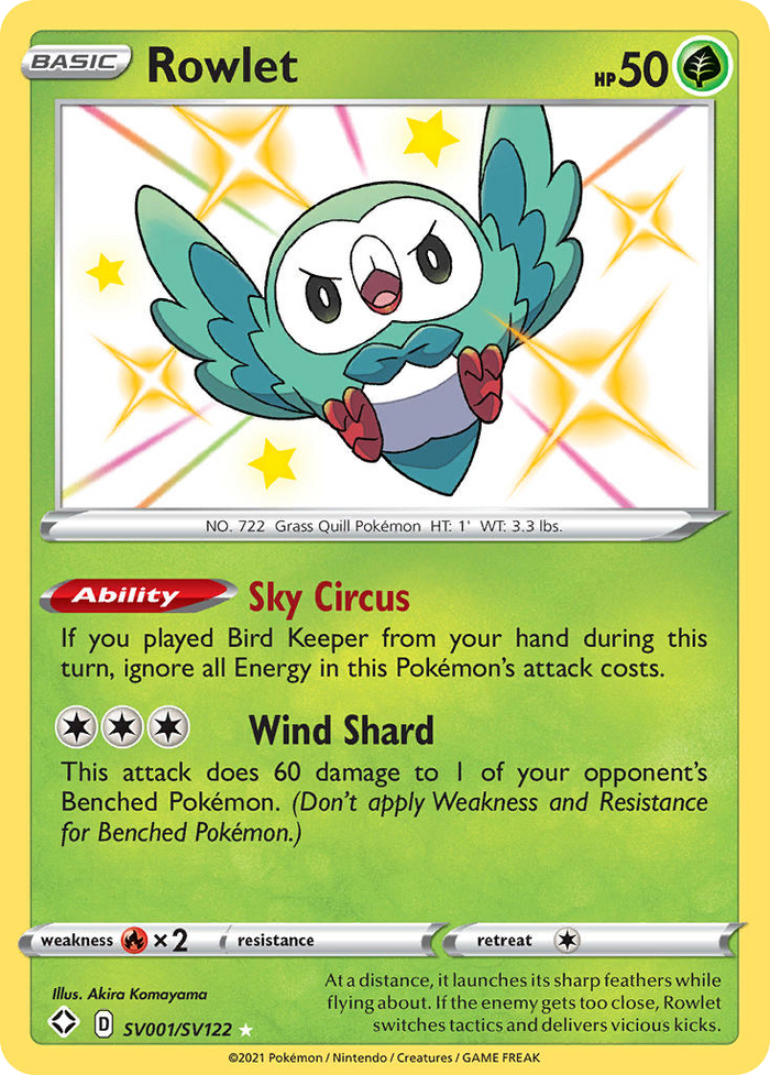 Rowlet - SV001/122 - Shining Fates Shiny Vault
