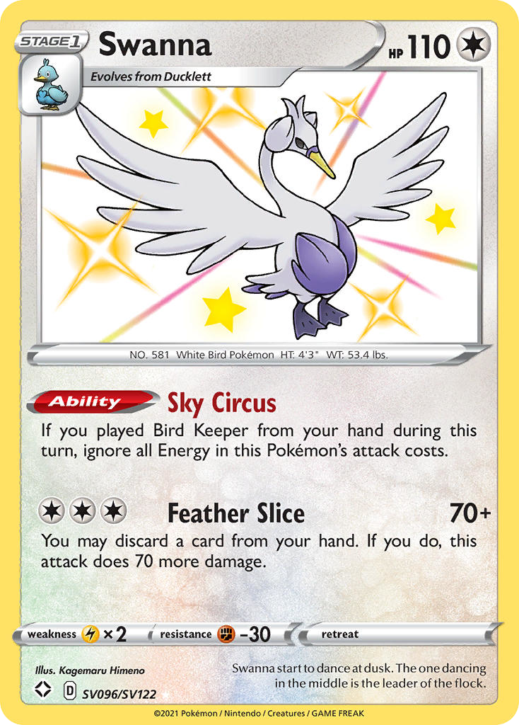 Swanna - SV096/122 - Shining Fates Shiny Vault